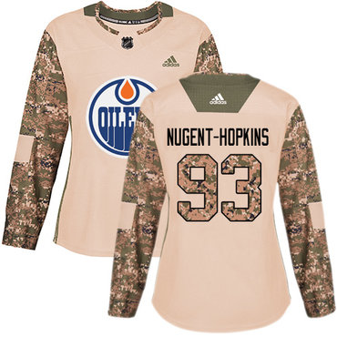 Personalized Women’s Edmonton Oilers #93 Ryan Nugent-Hopkins Camo Authentic 2017 Veterans Day Stitched NHL Jersey