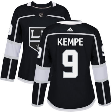 Personalized Women’s Los Angeles Kings #9 Adrian Kempe Black Home Authentic Stitched NHL Jersey