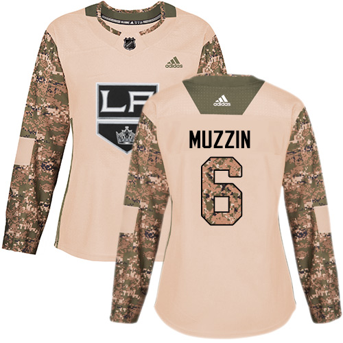 Personalized Women’s Los Angeles Kings #6 Jake Muzzin Camo Authentic 2017 Veterans Day Stitched NHL Jersey