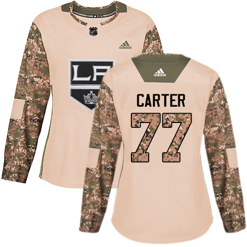 Personalized Women’s Los Angeles Kings #77 Jeff Carter Camo Authentic 2017 Veterans Day Stitched NHL Jersey