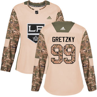 Personalized Women’s Los Angeles Kings #99 Wayne Gretzky Camo Authentic 2017 Veterans Day Stitched NHL Jersey