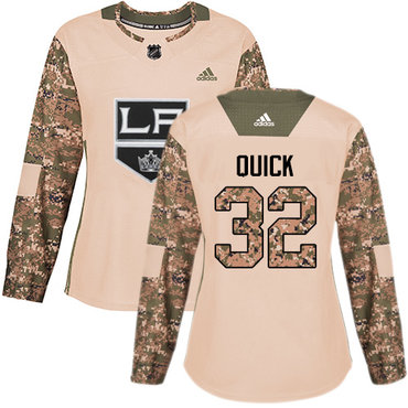 Personalized Women’s Los Angeles Kings #32 Jonathan Quick Camo Authentic 2017 Veterans Day Stitched NHL Jersey