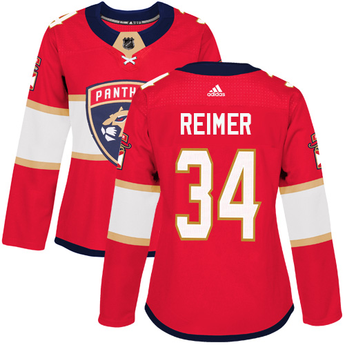 Personalized Women’s Florida Panthers #34 James Reimer Red Home Authentic Stitched NHL Jersey
