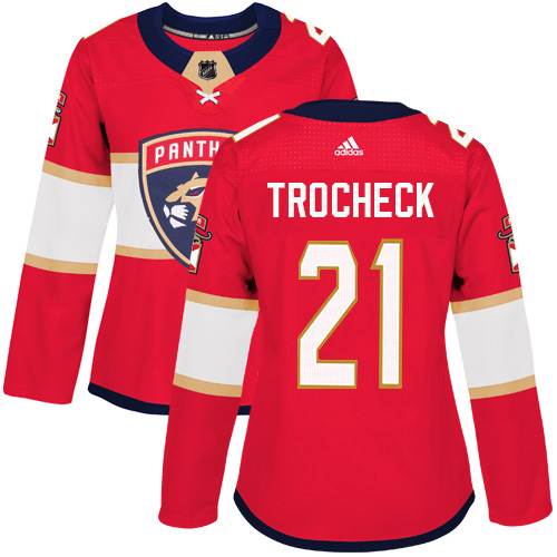 Personalized Women’s Florida Panthers #21 Vincent Trocheck Red Home Authentic Stitched NHL Jersey