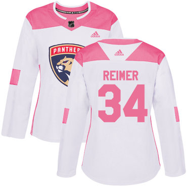 Personalized Women’s Florida Panthers #34 James Reimer White Pink Authentic Fashion Stitched NHL Jersey