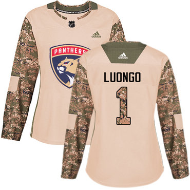 Personalized Women’s Florida Panthers #1 Roberto Luongo Camo Authentic 2017 Veterans Day Stitched NHL Jersey