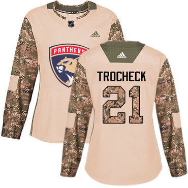 Personalized Women’s Florida Panthers #21 Vincent Trocheck Camo Authentic 2017 Veterans Day Stitched NHL Jersey