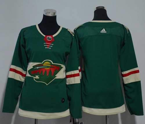 Personalized Women’s Minnesota Wild Blank Green Home Authentic Stitched NHL Jersey