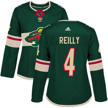 Personalized Women’s Minnesota Wild #4 Mike Reilly Green Home Authentic Stitched NHL Jersey