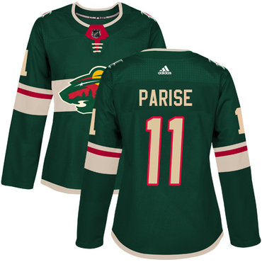 Personalized Women’s Minnesota Wild #11 Zach Parise Green Home Authentic Stitched NHL Jersey