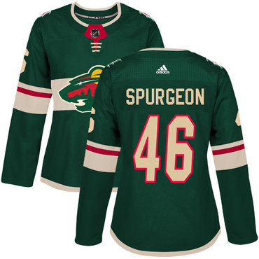 Personalized Women’s Minnesota Wild #46 Jared Spurgeon Green Home Authentic Stitched NHL Jersey