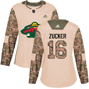 Personalized Women’s Minnesota Wild #16 Jason Zucker Camo Authentic 2017 Veterans Day Stitched NHL Jersey