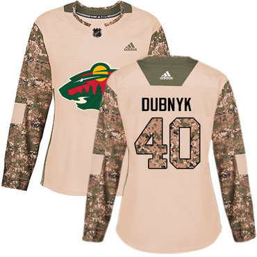 Personalized Women’s Minnesota Wild #40 Devan Dubnyk Camo Authentic 2017 Veterans Day Stitched NHL Jersey