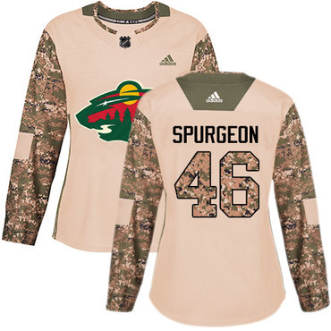Personalized Women’s Minnesota Wild #46 Jared Spurgeon Camo Authentic 2017 Veterans Day Stitched NHL Jersey