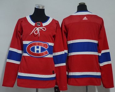 Personalized Women’s Montreal Canadiens Blank Red Home Authentic Stitched NHL Jersey