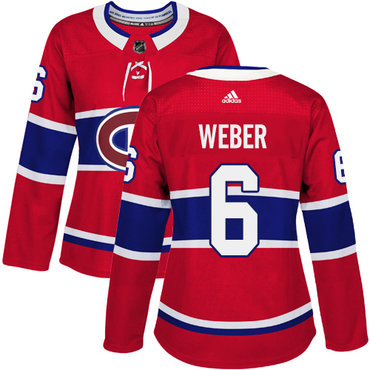 Personalized Women’s Montreal Canadiens #6 Shea Weber Red Home Authentic Stitched NHL Jersey