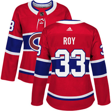 Personalized Women’s Montreal Canadiens #33 Patrick Roy Red Home Authentic Stitched NHL Jersey