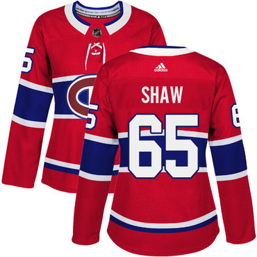 Personalized Women’s Montreal Canadiens #65 Andrew Shaw Red Home Authentic Stitched NHL Jersey