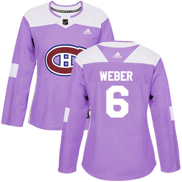 Personalized Women’s Montreal Canadiens #6 Shea Weber Purple Authentic Fights Cancer Stitched NHL Jersey