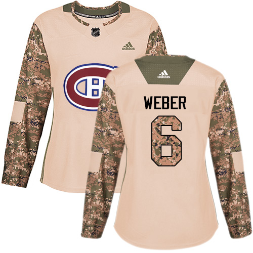 Personalized Women’s Montreal Canadiens #6 Shea Weber Camo Authentic 2017 Veterans Day Stitched NHL Jersey