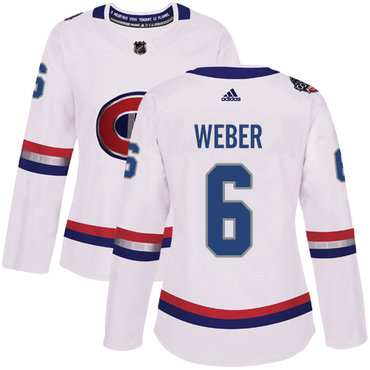 Personalized Women’s Montreal Canadiens #6 Shea Weber White Authentic 2017 100 Classic Stitched NHL Jersey