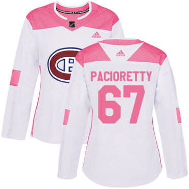 Personalized Women’s Montreal Canadiens #67 Max Pacioretty White Pink Authentic Fashion Stitched NHL Jersey