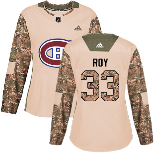 Personalized Women’s Montreal Canadiens #33 Patrick Roy Camo Authentic 2017 Veterans Day Stitched NHL Jersey