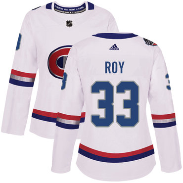 Personalized Women’s Montreal Canadiens #33 Patrick Roy White Authentic 2017 100 Classic Stitched NHL Jersey