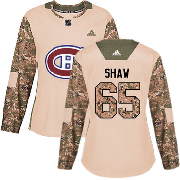 Personalized Women’s Montreal Canadiens #65 Andrew Shaw Camo Authentic 2017 Veterans Day Stitched NHL Jersey