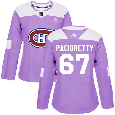 Personalized Women’s Montreal Canadiens #67 Max Pacioretty Purple Authentic Fights Cancer Stitched NHL Jersey