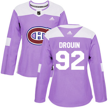Personalized Women’s Montreal Canadiens #92 Jonathan Drouin Purple Authentic Fights Cancer Stitched NHL Jersey