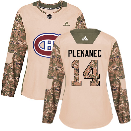 Personalized Women’s Montreal Canadiens #14 Tomas Plekanec Camo Authentic 2017 Veterans Day Stitched NHL Jersey