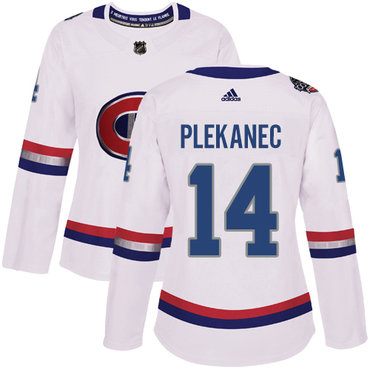 Personalized Women’s Montreal Canadiens #14 Tomas Plekanec White Authentic 2017 100 Classic Stitched NHL Jersey
