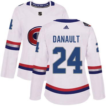 Personalized Women’s Montreal Canadiens #24 Phillip Danault White Authentic 2017 100 Classic Stitched NHL Jersey