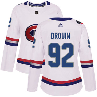 Personalized Women’s Montreal Canadiens #92 Jonathan Drouin White Authentic 2017 100 Classic Stitched NHL Jersey