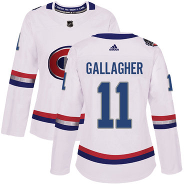 Personalized Women’s Montreal Canadiens #11 Brendan Gallagher White Authentic 2017 100 Classic Stitched NHL Jersey
