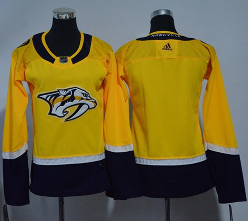 Personalized Women’s Nashville Predators Blank Yellow Home Authentic Stitched NHL Jersey