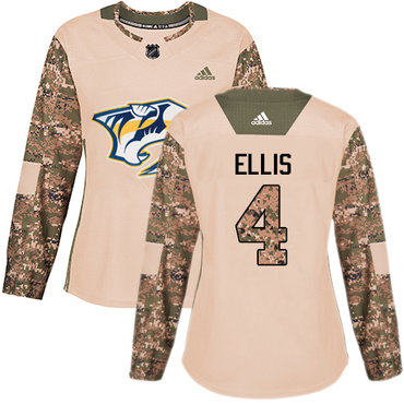 Personalized Women’s Nashville Predators #4 Ryan Ellis Camo Authentic 2017 Veterans Day Stitched NHL Jersey