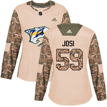 Personalized Women’s Nashville Predators #59 Roman Josi Camo Authentic 2017 Veterans Day Stitched NHL Jersey