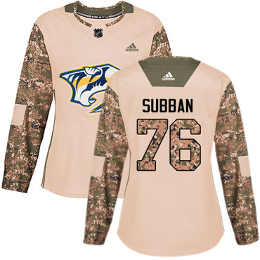 Personalized Women’s Nashville Predators #76 P.K Subban Camo Authentic 2017 Veterans Day Stitched NHL Jersey