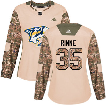Personalized Women’s Nashville Predators #35 Pekka Rinne Camo Authentic 2017 Veterans Day Stitched NHL Jersey