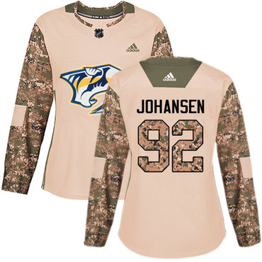 Personalized Women’s Nashville Predators #92 Ryan Johansen Camo Authentic 2017 Veterans Day Stitched NHL Jersey