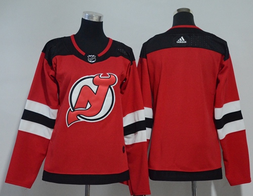 Personalized Women’s New Jersey Devils Blank Red Home Authentic Stitched NHL Jersey