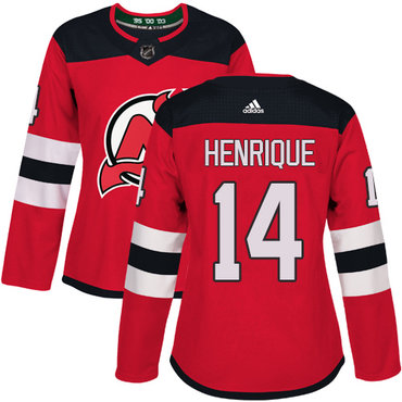 Personalized Women’s New Jersey Devils #14 Adam Henrique Red Home Authentic Stitched NHL Jersey