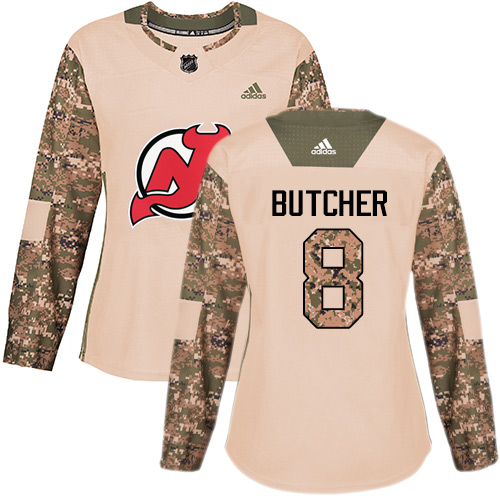 Personalized Women’s New Jersey Devils #8 Will Butcher Camo Authentic 2017 Veterans Day Stitched NHL Jersey