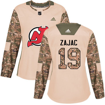 Personalized Women’s New Jersey Devils #19 Travis Zajac Camo Authentic 2017 Veterans Day Stitched NHL Jersey