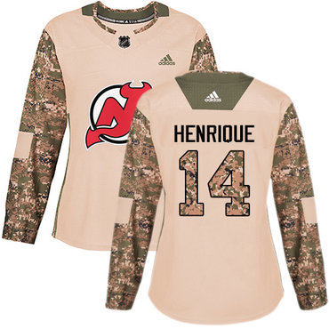 Personalized Women’s New Jersey Devils #14 Adam Henrique Camo Authentic 2017 Veterans Day Stitched NHL Jersey