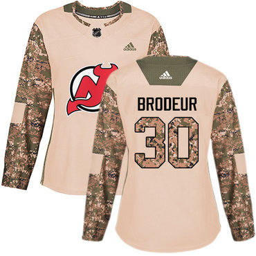 Personalized Women’s New Jersey Devils #30 Martin Brodeur Camo Authentic 2017 Veterans Day Stitched NHL Jersey