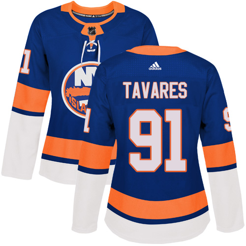 Personalized Women’s New York Islanders #91 John Tavares Royal Blue Home Authentic Stitched NHL Jersey
