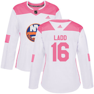 Personalized Women’s New York Islanders #16 Andrew Ladd White Pink Authentic Fashion Stitched NHL Jersey